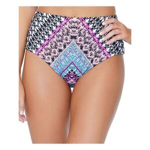 RAISINS Women's Black Bikini Wild About You High Waisted Swimsuit Bottom S